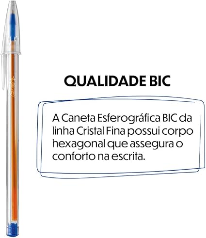 Caneta Esferográfica Cristal | Bic 50 unidades