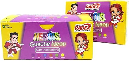 Tinta Guache Neon | Asuper 06 Cores 15ml