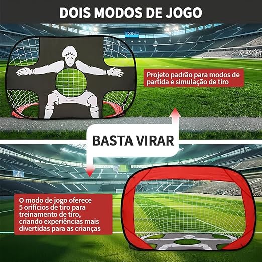 Trave para Futebol | 2 em 1 - Portátil com alvo de treino