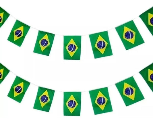 Cordão De Bandeiras Do Brasil | 8 METROS Decoração Copa Do Mundo