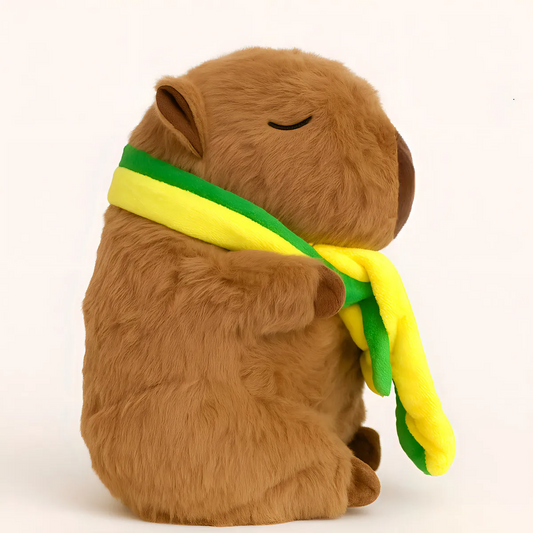 Capivara de Pelúcia | Com Cachecol do Brasil - 35cm