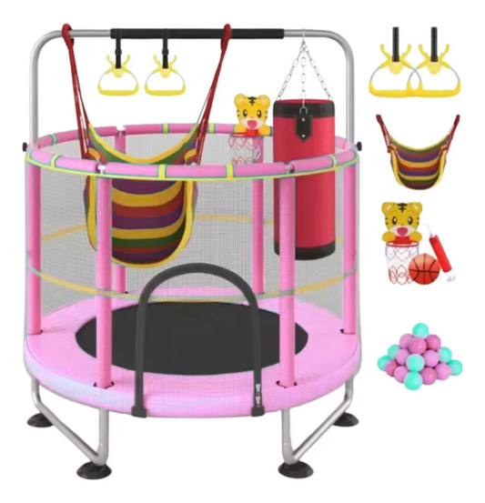 Cama Elástica 5 em 1 | Pula-Pula 1,40m ROSA