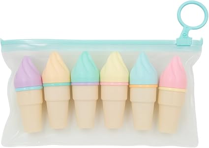 Kit Marca-Texto Sorvetinho | 6 Cores Pastel com Estojo