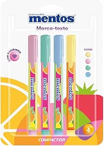 Kit 4 Canetas Marca Texto | Mentos com Cheiro - 4 Cores