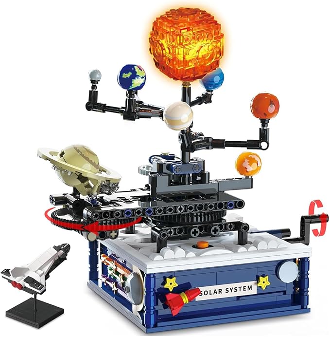 Sistema Solar de Montar – Kit com Planetas Giratórios e Sol Iluminado