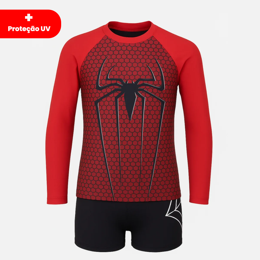 Kit Proteção UV | Camisa + Sunga Homem Aranha